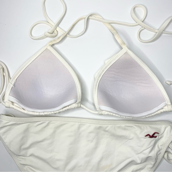 Hollister | White Triangle Bikini Top w/ Matching Bottom - Small - Picture 5 of 7